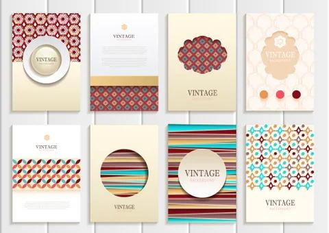 Stock vector set of brochures in vintage style Stock Illustration