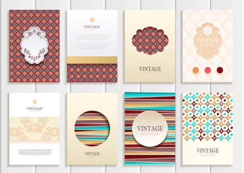 Stock vector set of brochures in vintage style Ilustração Stock
