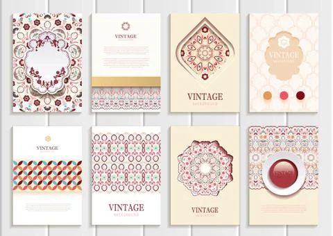 Stock vector set of brochures in vintage style Ilustração Stock