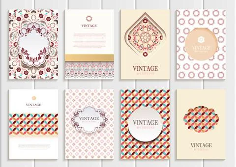 Stock vector set of brochures in vintage style Ilustração Stock