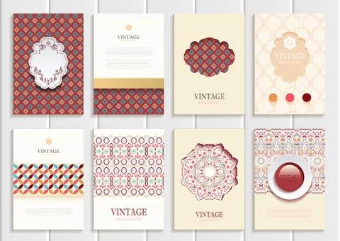 Stock vector set of brochures in vintage style Ilustração Stock