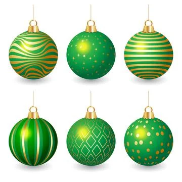 Stock vector set of red christmas balls with golden texture design ornament.. Illustrazione stock