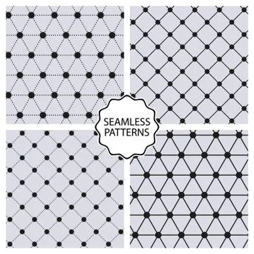 Stock Vector Set seamless line patterns Stock Illustration