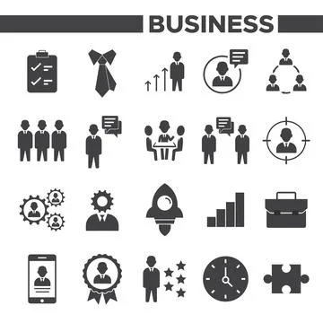 Stock Vector Set of Work Icons People Business Skill Manager Performance Stock Illustration