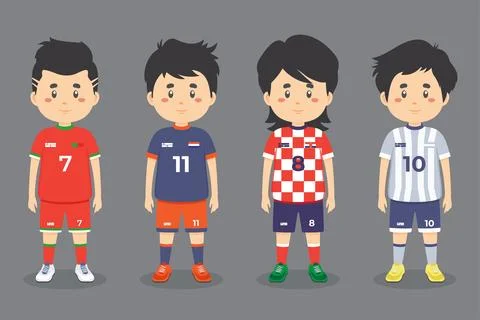 Stock Vector Soccer Character Set Stock Illustration