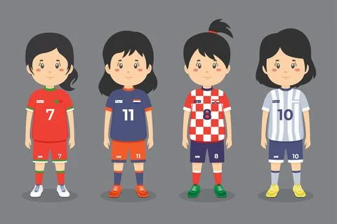 Stock Vector Soccer Character Set Stock Illustration