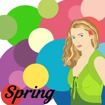 Stock vector spring type of female appearance. Face of young woman. Stock Illustration