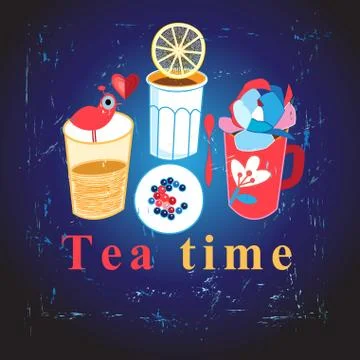 Stock vector Tea time Illustrazione stock