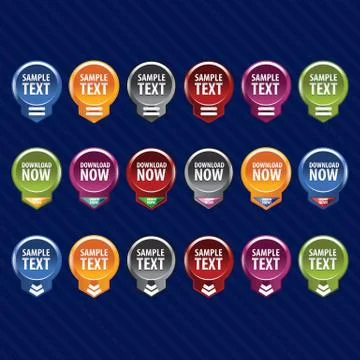 Stock Vector Website Colored Button Icons Stock Illustration