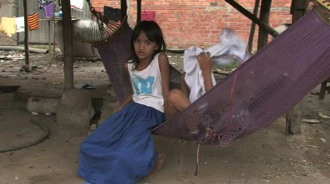 Slum Slum Cambodia Poverty Southeast Asia Poor Girl Stock Footage ~ Royalty  Free Stock Videos | Pond5