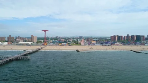 Stock video Coney Island Beach New York 4k 30p Stock Footage