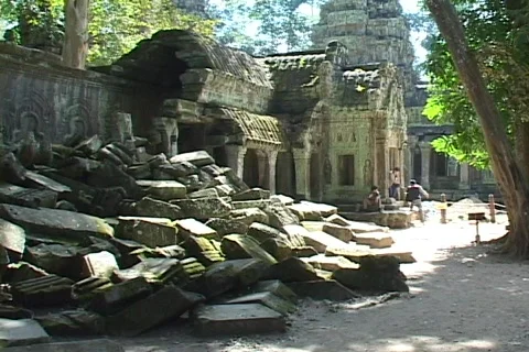 Stock Video Footage of Cambodia: Temple Ruins near Siem Reap Stock Footage