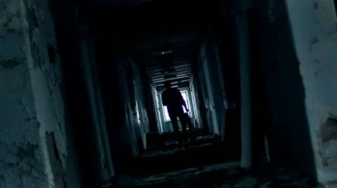 Stock video footage corridor, hallway, abandoned mental hospital Stock Footage