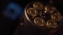 Russian roulette with black .38 special , Stock Video