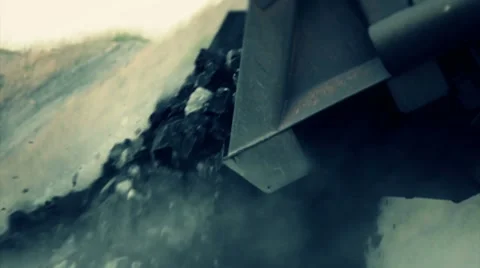 Stock Video Footage Mining Dump Truck dumper unloads Stock Footage 8558222