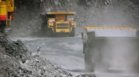 Stock Video Footage Mining Dump Truck huge dumper heavy track Stock Footage 8558403