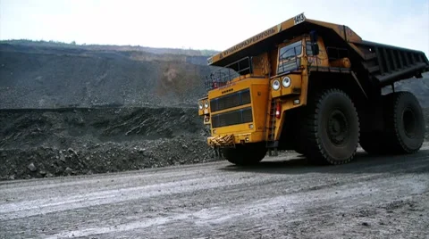 Stock Video Footage Mining Dump Truck huge dumper heavy track Stock Footage