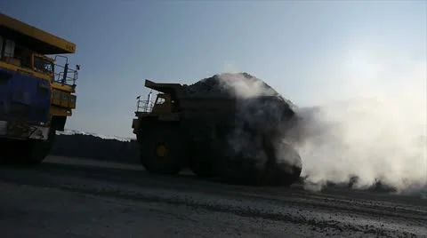 Stock Video Footage Mining Dump Truck huge dumper winter frost Stock Footage