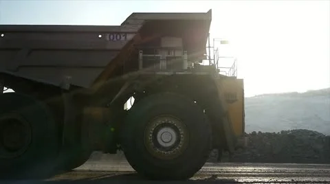 Stock Video Footage Mining Dump Truck huge dumper winter frost Stock Footage