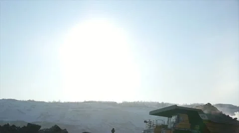Stock Video Footage Mining Dump Truck huge dumper winter frost Видео 11144076