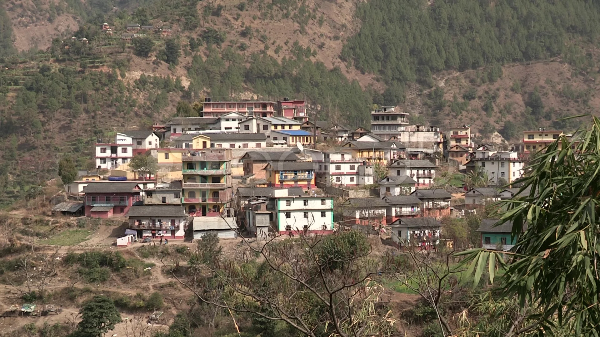 Stock Video of Nepal: Hillside Town