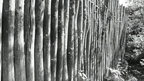 Stockade, black and white Stock Footage 110834313