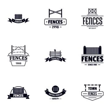 Stockade logo set, simple style 스톡 일러스트
