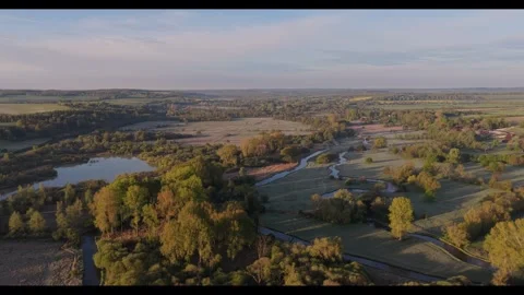 Stockbridge Marsh and River Test at Sunrise Stock Footage 333495477