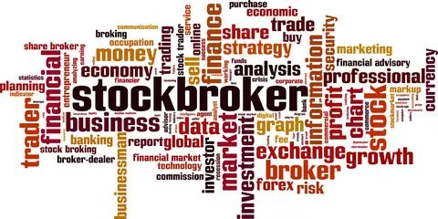 Stockbroker word cloud Stock Illustration