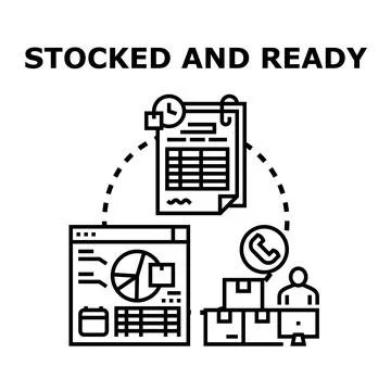 Stocked and ready for business operations planning Stock Illustration