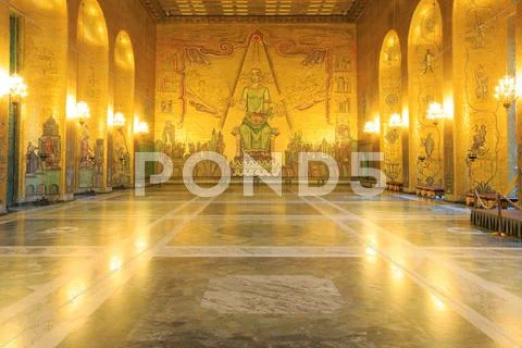 Stockholm city hall ballroom Stock Photos