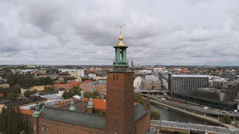 Stockholm City Hall Stock Footage