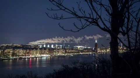 Stockholm Cityscape time-lapse Cinemagraph winter Vidéo 73683853