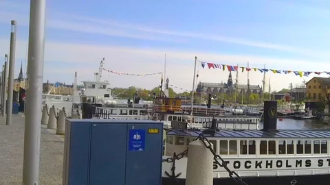 Stockholm harbor view Stock Footage 108995550