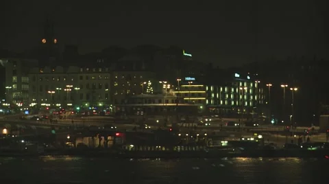 Stockholm at night Stock Footage 48440971