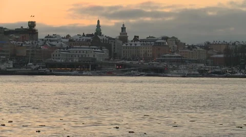 Stockholm skyline Stock Footage 48441145