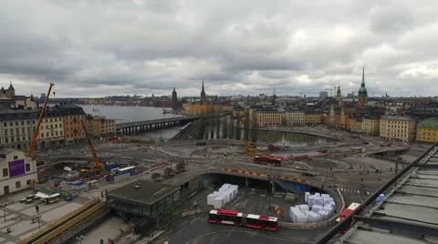Stockholm Square From Katarina Elevator Stock Footage 61800083