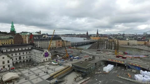 Stockholm Square From Katarina Elevator Stock Footage 61800239