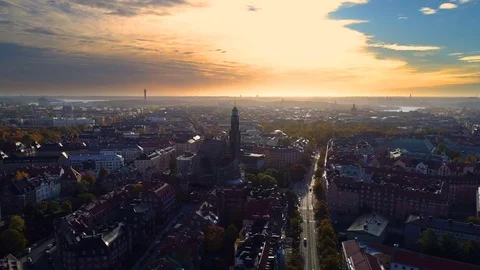 Stockholm sunrise view Stock Footage
