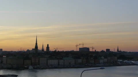 Stockholm at sunset 스톡 동영상 68491315