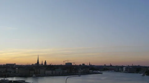 Stockholm at sunset Stock Footage 68491381