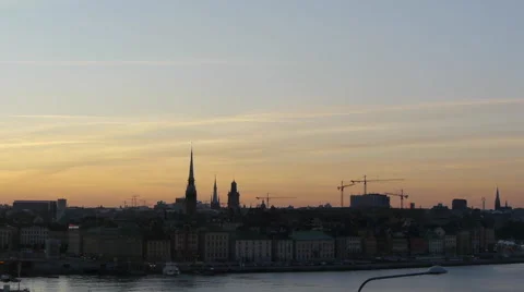 Stockholm at sunset Stock Footage 68491403