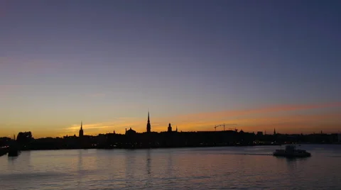 Stockholm at sunset Stock Footage 68491410