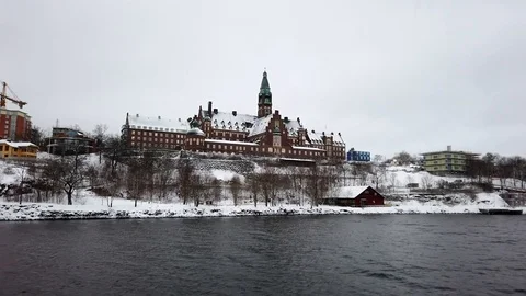 Stockholm by winter 스톡 동영상 104275989