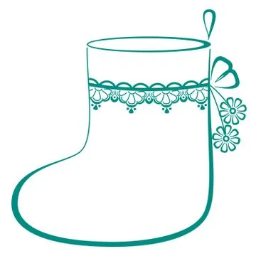 Stocking with flowers Stock Illustration