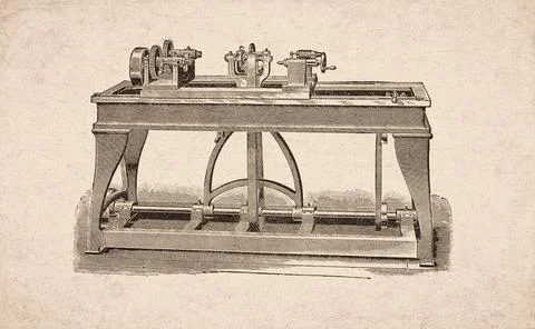 Stocking Machine Tool for Gunsmithing, 1890s Illustration Stock-Illustration