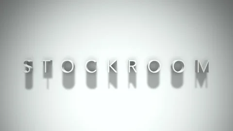 Stockroom 3D title animation with shadows on a white background Stock Footage 297671775