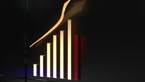 Stocks 3D growth Video stock 252640751