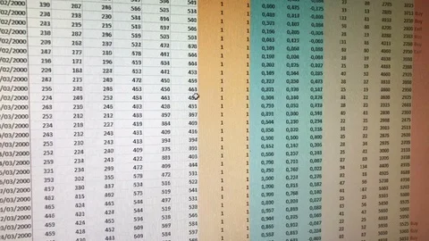 Stocks Data Processing In Excel Spreadsheet Stock Footage 104926680