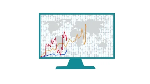 Stocks market graph chart on computer screen. Technical analysis candlestick Stock Footage 154558168